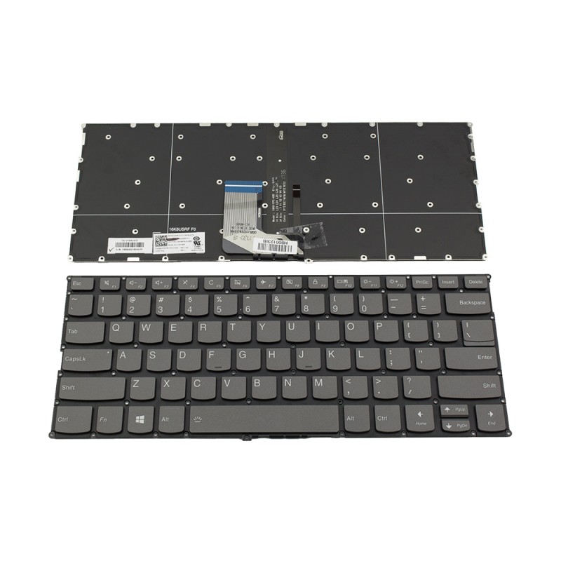 Πληκτρολόγιο Laptop keyboard για Lenovo Ideapad 320s-13ikb 720s-14ikb Yoga 720-13IKB Gray Without Frame With Backlit US (--Small Enter) - SN20M61511 LCM16K5 PK131YJ1C00