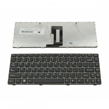 Πληκτρολόγιο Laptop keyboard για Lenovo Ideapad  Z450 Z460 Z460A Z460G GRAY FRAME BLACK US - 25-010886 V-116920AS1-US 2460-US
