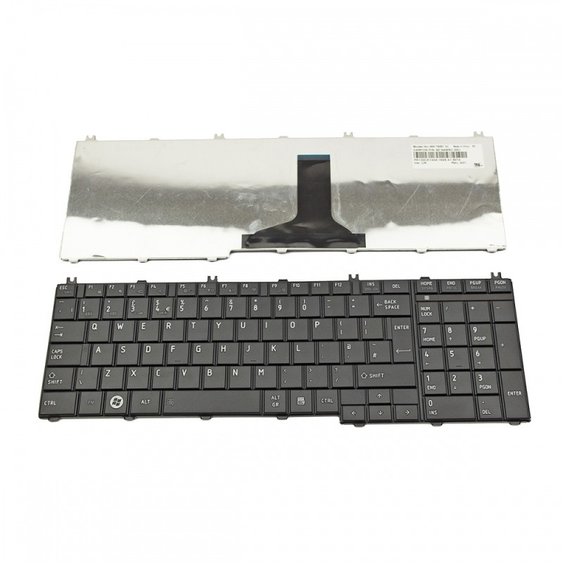 Πληκτρολόγιο Laptop keyboard για Toshiba Satellite C650 C655 C660 C670 C675 L650 L655 L670 L675 Series UK Black MATT - 9Z.N4WSV.00U 6037B0049102 NSK-TN0SV00U