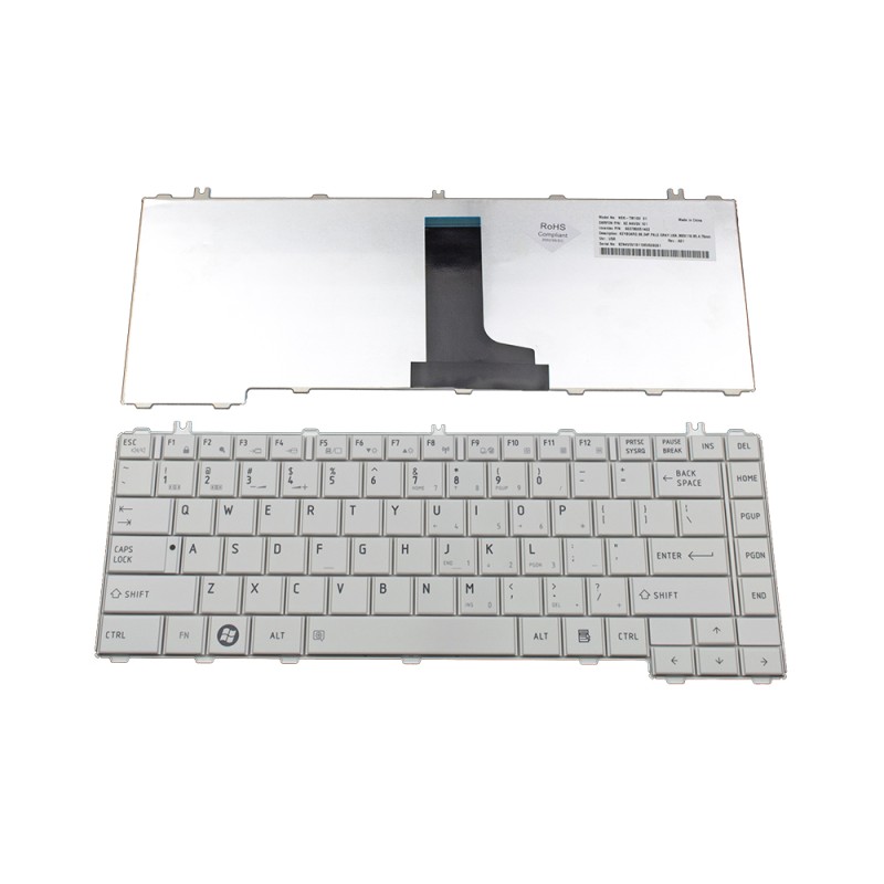 Πληκτρολόγιο Laptop keyboard για Toshiba Satellite L600 L630 L640 L645 WHITE US - NSK-TM1GV 01 9Z.N4VGV.101 AETE2U00030 9Z.N4VGQ.101 MP-09M73US69201