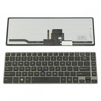Πληκτρολόγιο Laptop keyboard για Toshiba Tecra Z40 Z40-A Z40T-A Z40-B GRAY FRAME BLACK,Backlit With Point stick US - P000598690 NSK-V22BN 9Z.NAYBN.21D 9Z.NAYBN.201