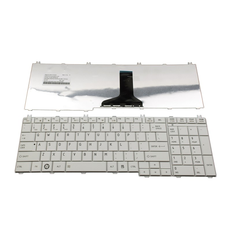 Πληκτρολόγιο Laptop keyboard για Toshiba Satellite C650 C655 C660 C670 C675 L650 L655 L670 L675 L750 L755 WHITE US - 9Z.N4WGQ.101 TN1GQ 01 AEABL6U00030-US 9Z.N4WSQ.101 AEBLBU00010 TN1SQ H000028460
