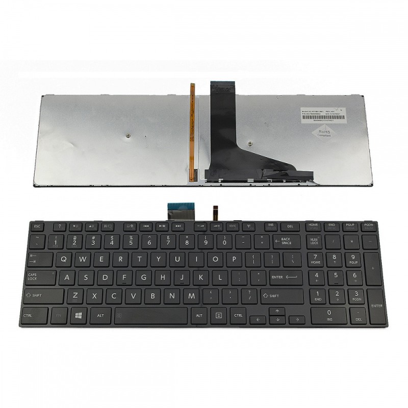 Πληκτρολόγιο Laptop keyboard για Toshiba Satellite E55-A C50-A L50-A L55-A M50-A S50-A S55-A U50-A U55-A S70-A S70-B S75-A S75-B L70-A L75-A L70-B L75-B C70-A C75-A C70-B C75-B BLACK FRAME BLACK Backlit US - 9Z.N7UBV.M01 6037B0096802