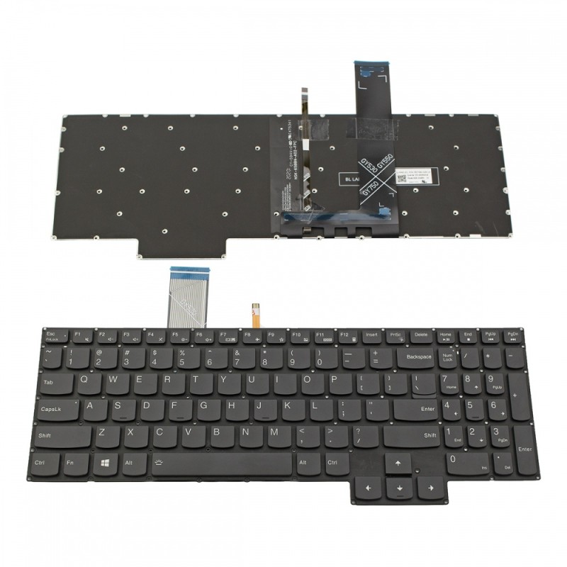 Πληκτρολόγιο Laptop keyboard για Lenovo Ideapad Gaming 3-15IMH05 3-15ARH05 3-15ACH05 Black Without Frame with Backlit (White Light) US (--Small Enter) - AE09U018 NSK-65ABN