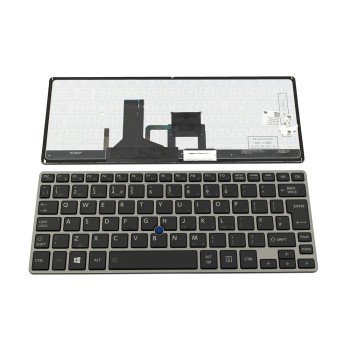 Πληκτρολόγιο Laptop keyboard για Toshiba Portege Z30 Z30-B GRAY FRAME BLACK BACKLIT With Point stick UK - 9Z.NAJBN.50U 9Z.NAJBN.A0U