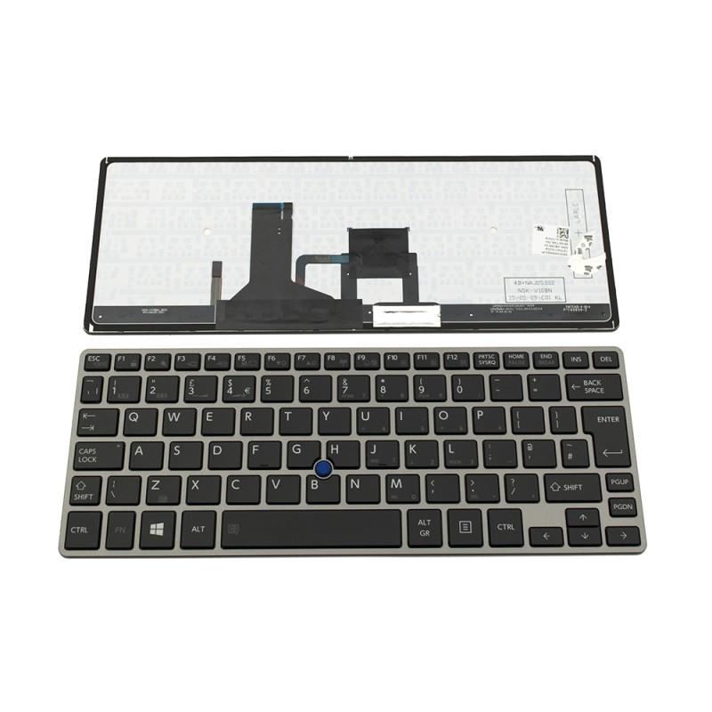 Πληκτρολόγιο Laptop keyboard για Toshiba Portege Z30 Z30-B GRAY FRAME BLACK BACKLIT With Point stick UK - 9Z.NAJBN.50U 9Z.NAJBN.A0U