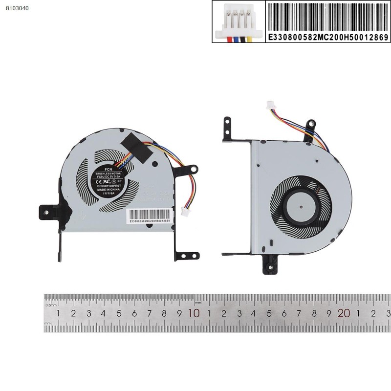 Fan Ανεμιστηράκι ASUS VivoBook F510UA-AH51 X510UN X510QR  X510UA X510UR  4 PIN