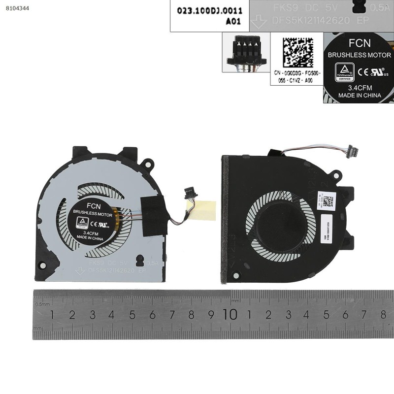 Fan Ανεμιστηράκι DELL Inspiron 15 5580 5581 5582 5585 5588 4pin 