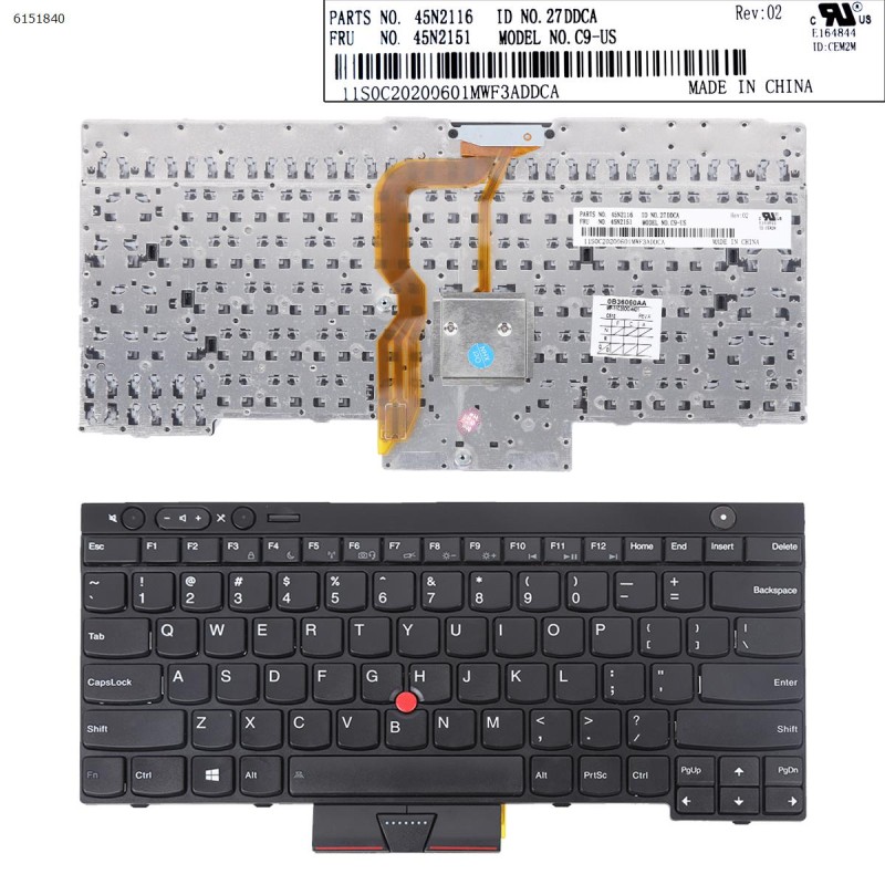 Πληκτρολόγιο Keyboard Lenovo Thinkpad L430 L530 W530 