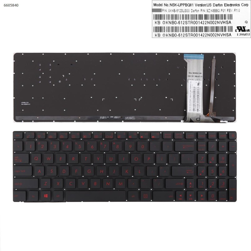 Πληκτρολόγιο Keyboard ASUS GL752VW GL742VW