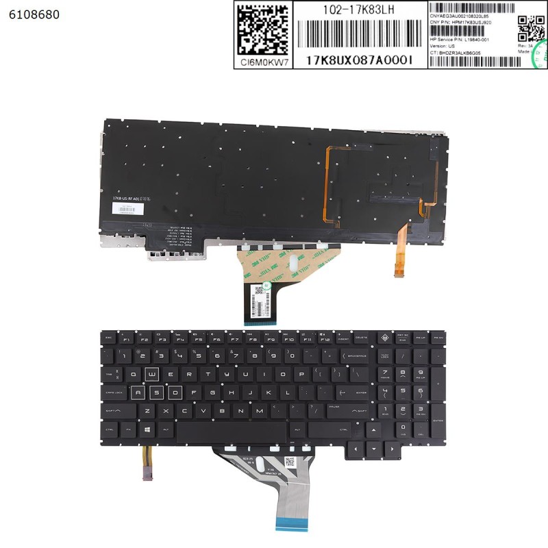 Πληκτρολόγιο Keyboard HP OMEN 15-CE