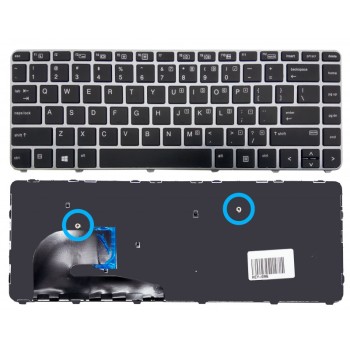 Πληκτρολόγιο HP EliteBook 745 840 848 G3 745 840 G4 US BLACK with Grey Frame ΟΡΙΖΟΝΤΙΟ ENTER