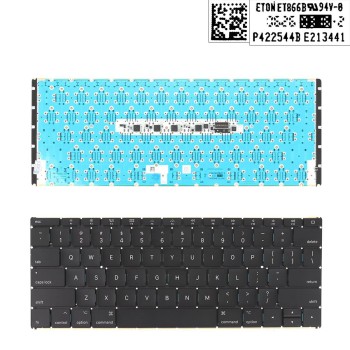 Πληκτρολόγιο Apple MacBook A1534, Μαύρο με Backlit, US