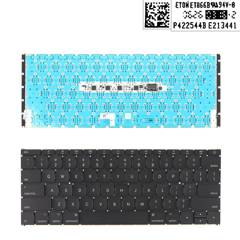 Πληκτρολόγιο Apple MacBook A1534, Μαύρο με Backlit, US