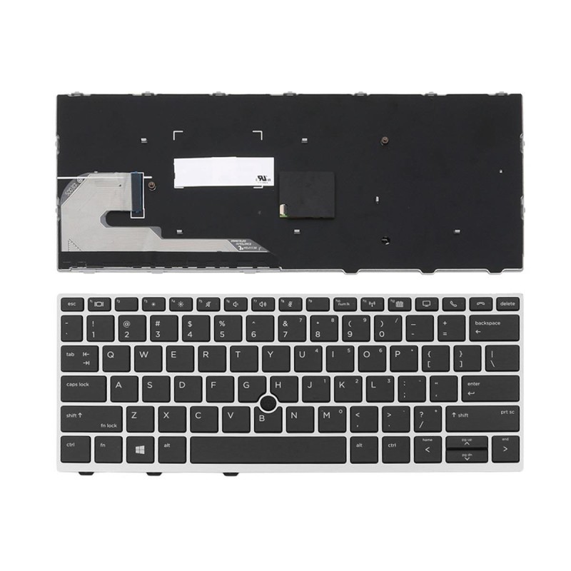 Πληκτρολόγιο HP EliteBook 830 G5, Μαύρο Ασήμι, με Pointing Stick, US/UK