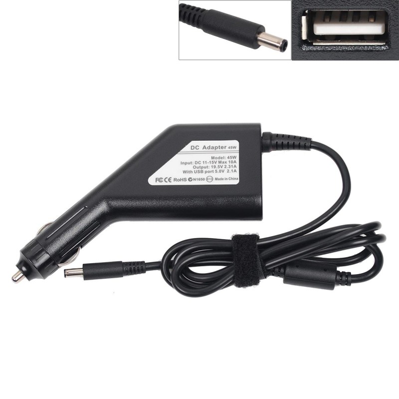 Φορτιστής αυτοκινήτου Dell 19.5V 45W 2.31A (4.5x3.0) (Desk Type) + USB Charger Φορτιστής αυτοκινήτου Dell 19.5V 45W 2.31A (4.5x3.0) (Desk Type) + USB Charger