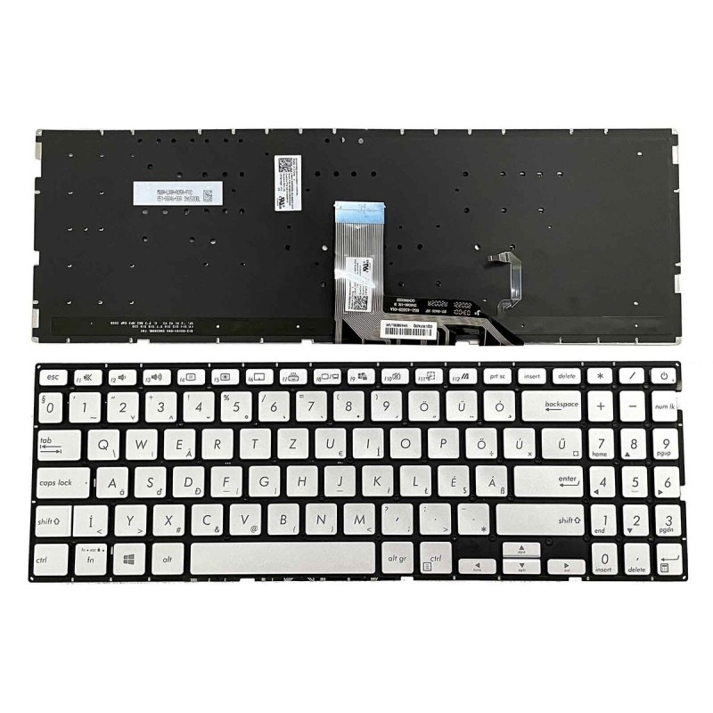 Πληκτρολόγιο Asus VivoBook S15 S532 S532F S532FA S532FL, Ασήμι, Backlit US
