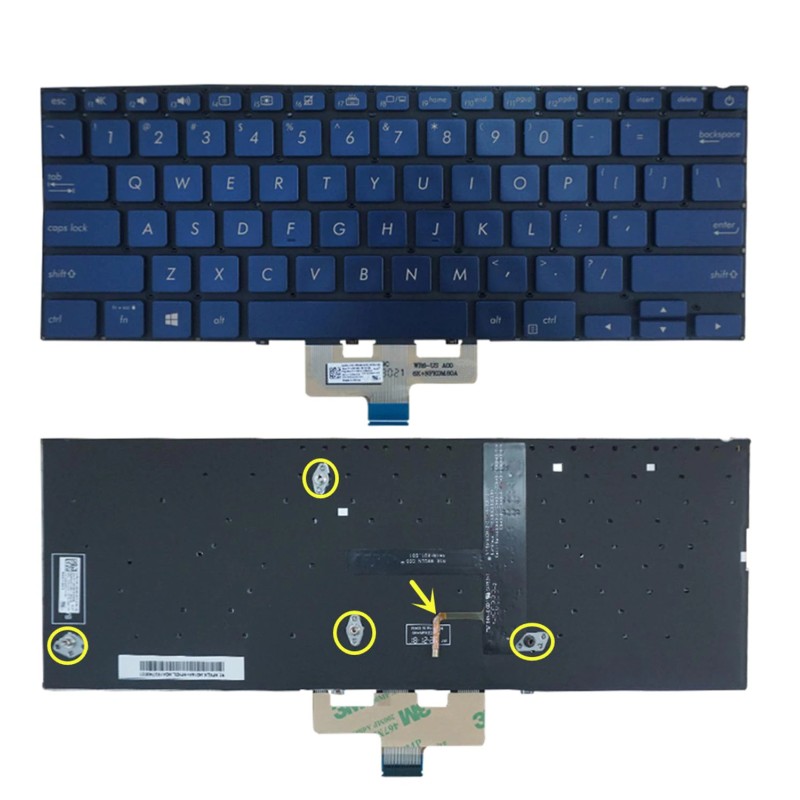 Πληκτρολόγιο Asus ZenBook 14" UX433FA UX433FN, άσπροastru με Backlit, US