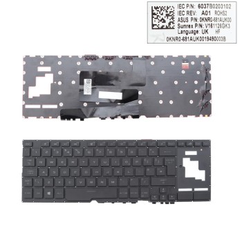 Πληκτρολόγιο Asus ROG Zephyrus GX701 GX701G, Μαύρο με RGB Per Key Backlit, UK