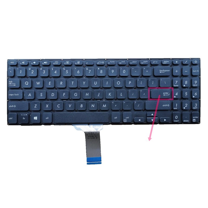 Πληκτρολόγιο Asus X530U X530UA X530UF X530UN X530F X530FA X530FN, Μαύρο, US