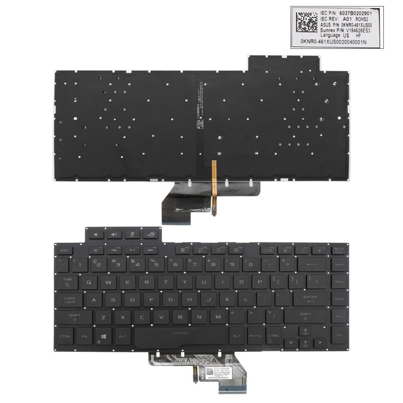 Πληκτρολόγιο Asus ROG GX502 GX502GW GX502GV GX502LWS GX502LXS, Μαύρο με Backlit, US