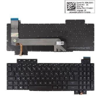 Πληκτρολόγιο Asus ROG Strix GL503GE GL703GM, Μαύρο με Backlit RGB, Original, UK