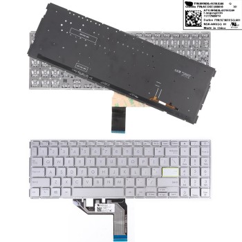 Πληκτρολόγιο Asus VivoBook X513 Q15 S533 M513 M5600IA E510,Ασήμι με Backlit, US