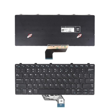 Πληκτρολόγιο Dell Latitude 3180 3189 3380, Μαύρο, US/UK + BG Print