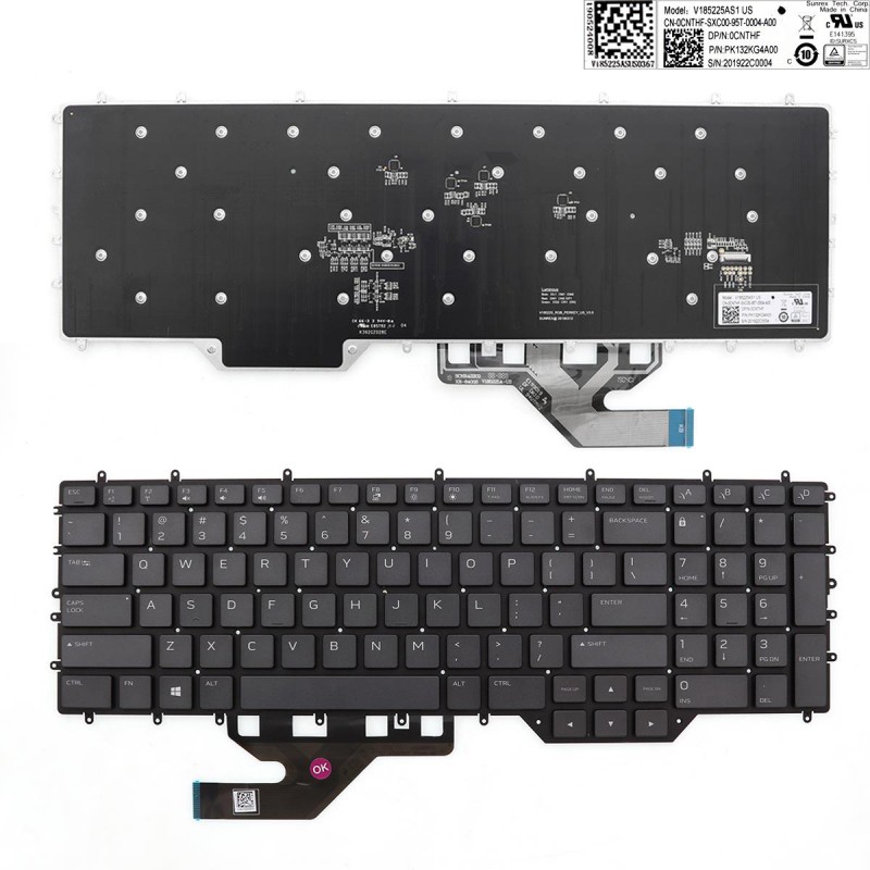 Πληκτρολόγιο Dell Alienware M17 R2, Μαύρο,RGB Backlit, US
