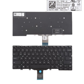 Πληκτρολόγιο Dell Latitude E5200 3300 5300 7200 7300 3301 7290 5310, Μαύρο, US/UK