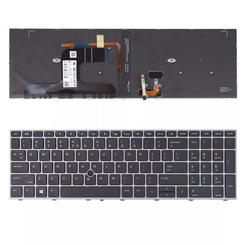 Πληκτρολόγιο HP ZBook Fury 17 G7, Μαύρο Ασήμι με Backlit, US/UK