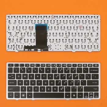 Πληκτρολόγιο HP 2560P, Μαύρο Ασήμι, US/UK ( +BG Print)