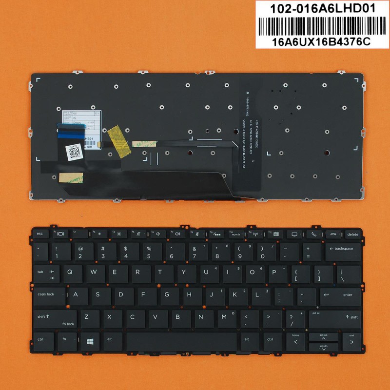 Πληκτρολόγιο HP EliteBook X360 1030 G2, Μαύρο με Backlit, US