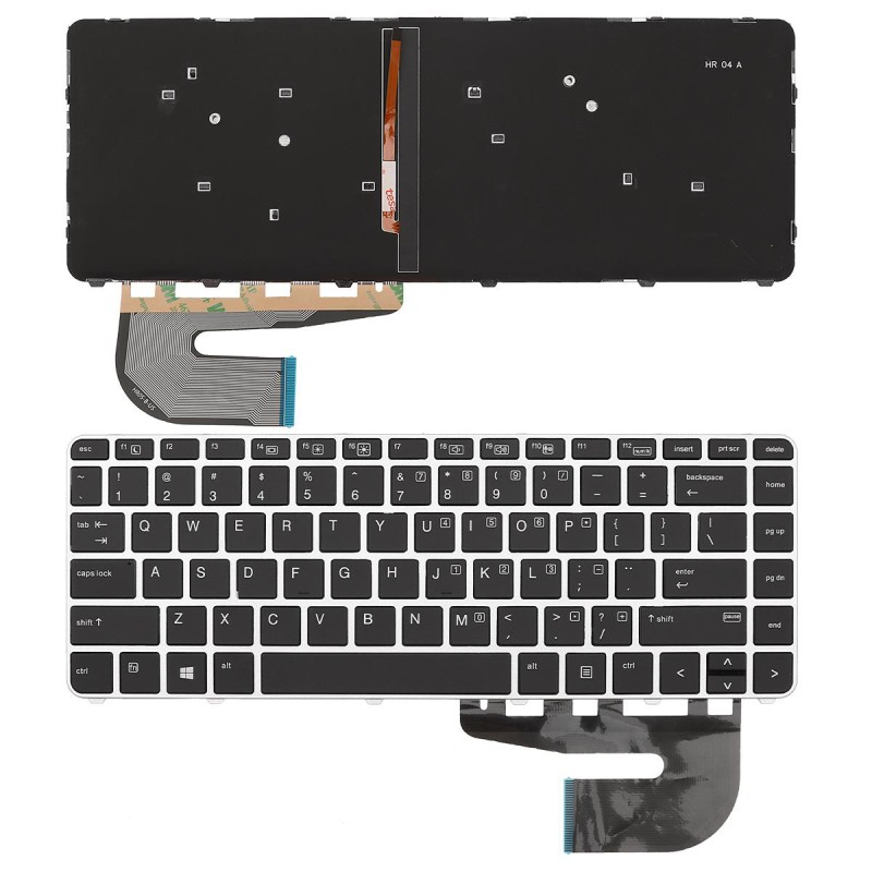 Πληκτρολόγιο HP EliteBook 745 G3 840 G3, Μαύρο Ασήμι με Backlit, US/UK