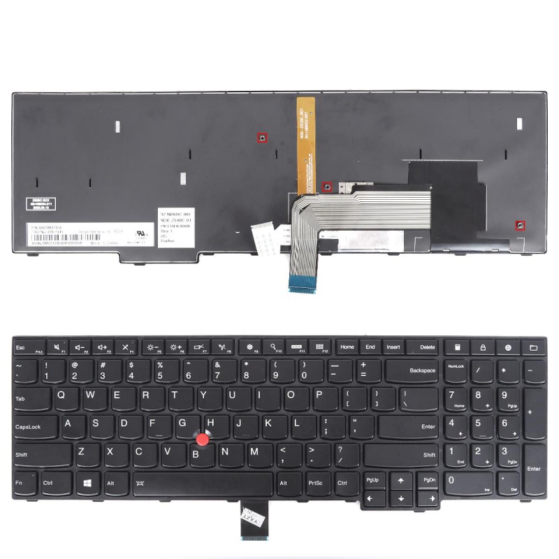 Πληκτρολόγιο Lenovo ThinkPad E555 E550 E560 E565, Μαύρο, με Pointing Stick, με Backlit Πληκτρολόγιο Lenovo ThinkPad E555 E550 E560 E565, Μαύρο, με Pointing Stick, με Backlit