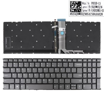 Πληκτρολόγιο Lenovo IdeaPad 5-15IIL05 15ARE05 15ITL05 5-15ALC05, Γκρί με Backlit, US/UK