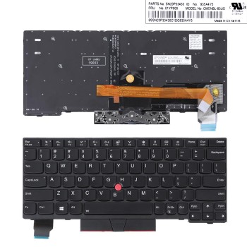 Πληκτρολόγιο Lenovo ThinkPad X280 X395 X390 L13, Μαύρο με Backlit, US/UK