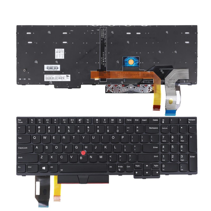 Πληκτρολόγιο Lenovo ThinkPad Edge E580 L580, Μαύρο με Backlit, US/UK