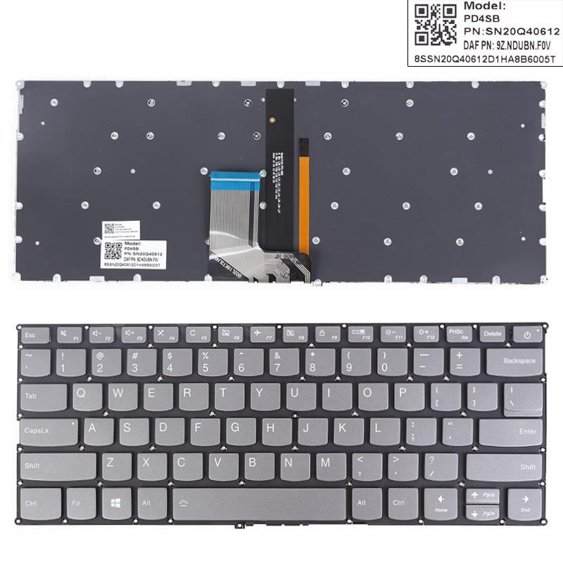 Πληκτρολόγιο Lenovo V720-14 V720-14IKB V720-14-ISE 7000-13 , Γκρί με Backlit, US/UK