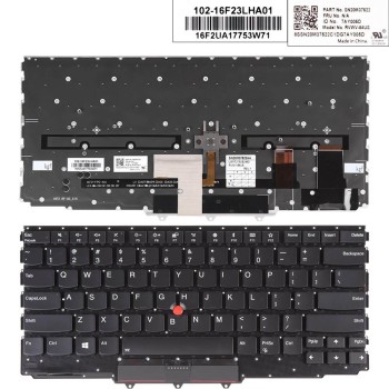 Πληκτρολόγιο Lenovo IBM ThinkPad X1 Carbon Yoga 2017 Gen 2 2nd Gen, Μαύρο με Backlit, US