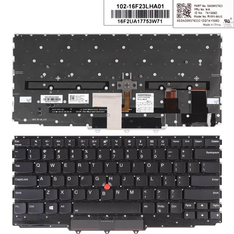 Πληκτρολόγιο Lenovo IBM ThinkPad X1 Carbon Yoga 2017 Gen 2 2nd Gen, Μαύρο με Backlit, US