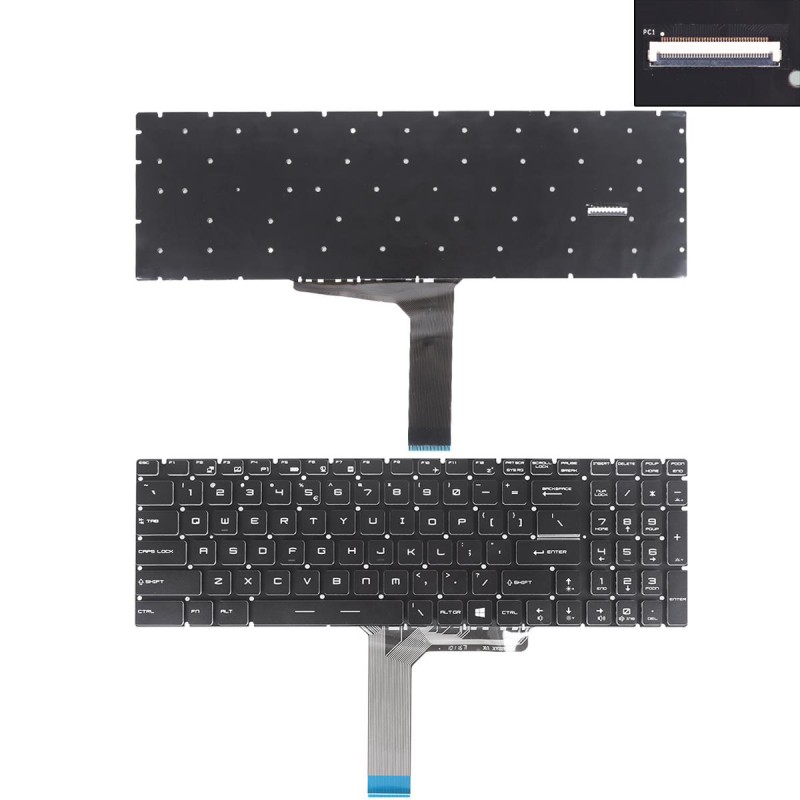 Πληκτρολόγιο MSI GP73 GE75 GP75 GT72 GS63, Μαύρο,RGB Backlit Per-key, US/UK Πληκτρολόγιο MSI GP73 GE75 GP75 GT72 GS63, Μαύρο,RGB Backlit Per-key, US/UK