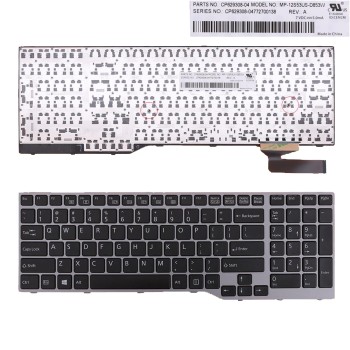 Πληκτρολόγιο Fujitsu LifeBook E753 E754, Γκρί, US/UK