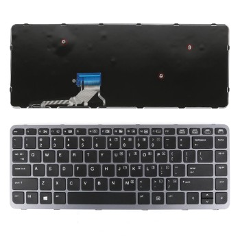 Πληκτρολόγιο HP EliteBook Folio 1000 G1 1040 G1, Μαύρο Ασήμι, US/UK