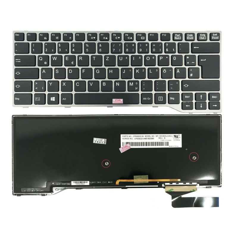 Πληκτρολόγιο Fujitsu LifeBook E544 E733 E744 E746 E734 E743 E736 U745 E547, Γκρί με Backlit, Original, US/UK