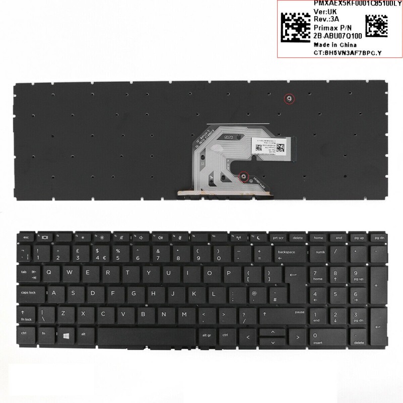 Πληκτρολόγιο HP HP ProBook 450 G6 455 G6 450 G7, Μαύρο,UK