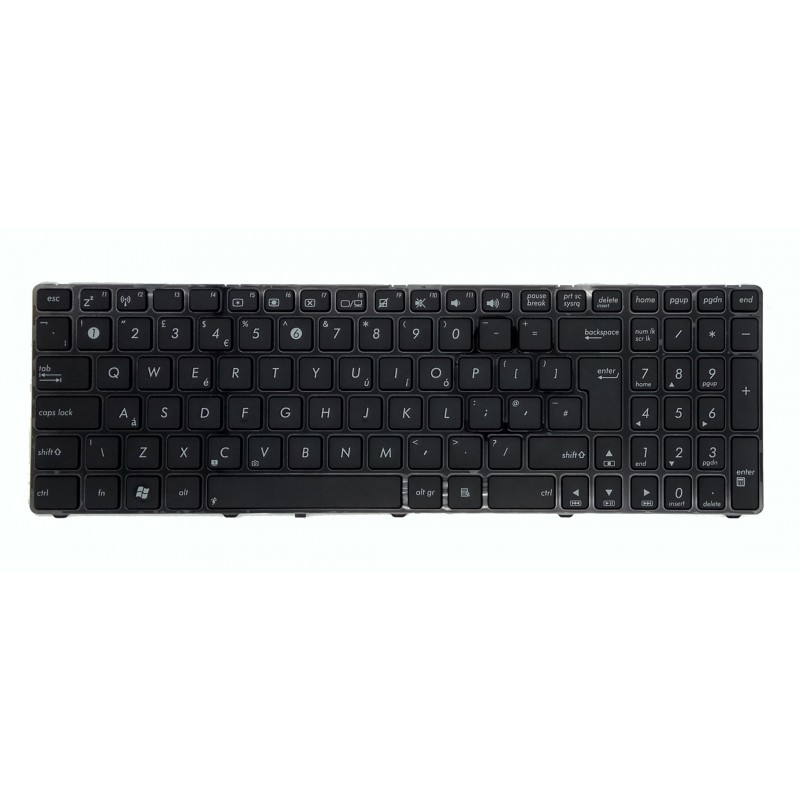 Πληκτρολόγιο Asus K50 K70 K60 K51 X5DC, Μαύρο, US/UK ( +BG Print)