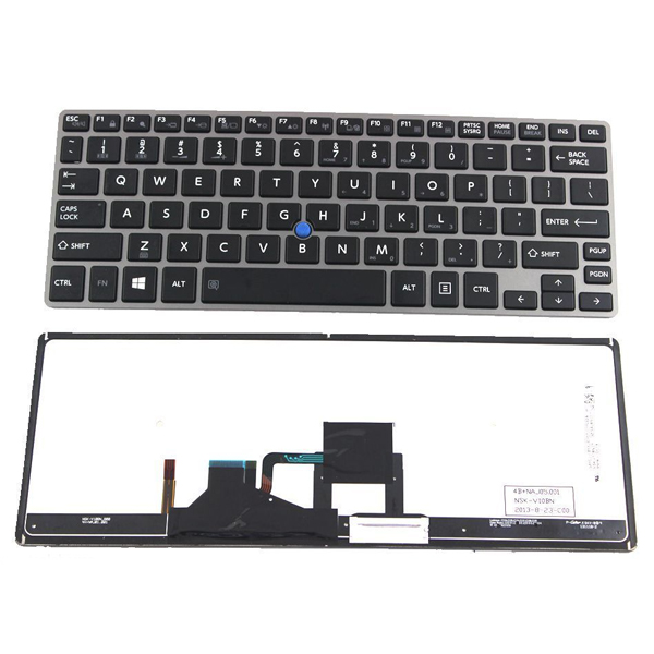 Πληκτρολόγιο Toshiba Portege Z30, Γκρί με Backlit, US/UK