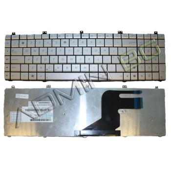 Πληκτρολόγιο Asus N55, Ασήμι, US/UK ( +BG Print)