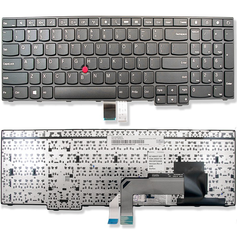 Πληκτρολόγιο Lenovo ThinkPad E555 E550 E560 E565, Μαύρο, με Pointing Stick, US/UK ( +BG Print)
